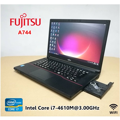 โน๊ตบุ๊คมือสอง Notebook Fujitsu A744 Core i7-4610M(RAM:4GB/HDD:500GB) ขนาด15.6 นิ้ว