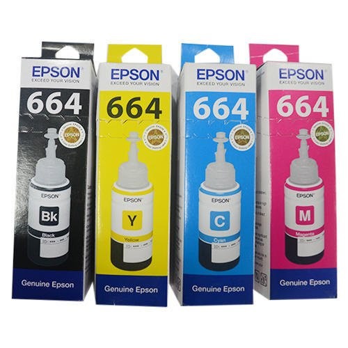 Epson Ink รุ่น T664 BCMY มีกล่อง FOR PRINTER TANK L100/200/110/120/210/355/350/365/565