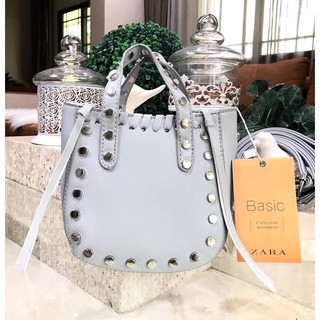 ZARA MINI TOTE BAG WITH STUDS กระเป๋าถือหรือสะพายขนาดมินิกำลังน่ารัก