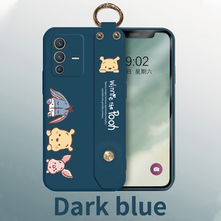 เคสโทรศัพท์มือถือซิลิโคน ขอบสี่เหลี่ยม ป้องกันกล้อง ลายการ์ตูนหมีพูห์ สําหรับ Vivo V23E V23 5G T1X 4G