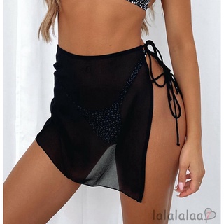 LAA7-Women Mesh MIni Skirts Thin Mesh Ladies Cover Up Tassel Dress Bikini Solid Color Bathing Skirt Women Swimsuit Beachwear Wrap new