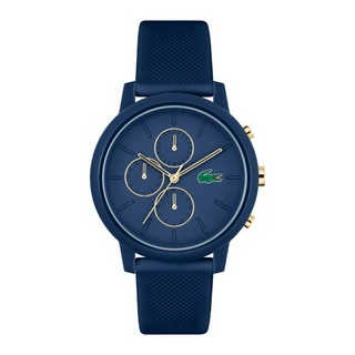 LACOSTE 12.12 Chrono รุ่น LC2011248 นาฬิกาข้อมือผู้ชาย สายซิลิโคน สีน้ำเงิน หน้าปัด 43 มม.