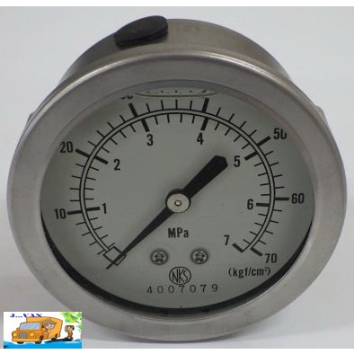 NAGANO (NKS) Glycerin-Filled Pressure Gauge : เกจน้ำมันวัดแรงดัน GV55-123 : 0 - 7MP/70 KGf :DU 1/4 ×