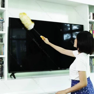 SmileArm® ไม้ปัดฝุ่นขนแกะ ขนแกะแท้100% ปัดฝุ่นชั้นวางของ ปัดฝุ่นโคมไฟระย้า ปัดฝุ่นหน้าจอทีวี ปัดฝุ่นหน้าจอคอม ปัดฝุ่นรถ