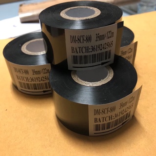 ผ้าหมึกริบบอนสีดำ ribbon 35มม.ใช้กับเครื่องพิมพ์วันที่