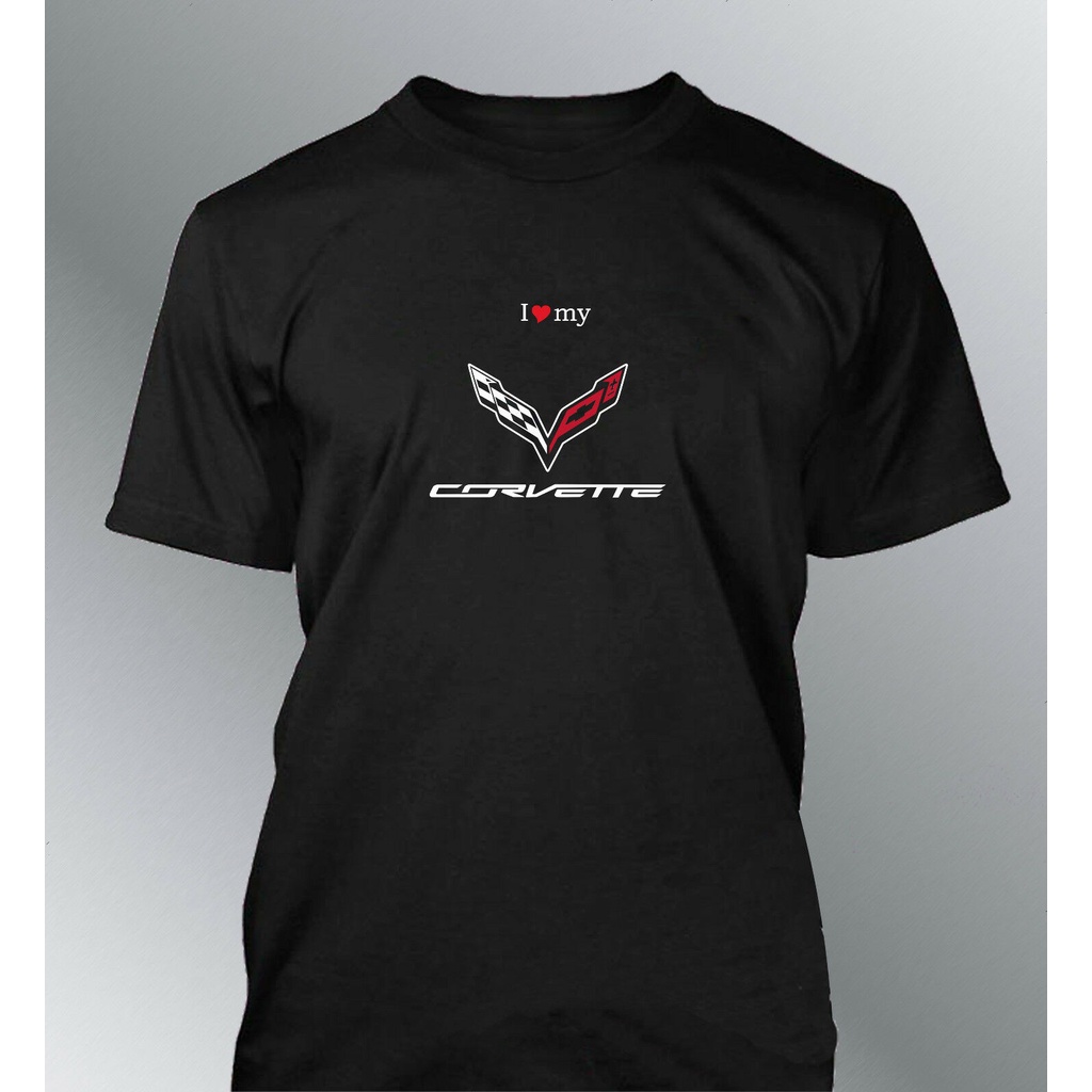 Corvette Tshirt Mens Zr1 C2 C3 C4 C5 C6 C7 Stingray กล้ามเนื้อรถ