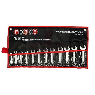 FORCE ประแจ ประแจแหวนข้างปากตาย ชุดประแจแหวนข้างปากตาย 12 ชิ้น (มิล) Model 51214P