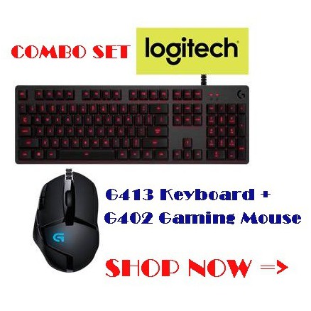 แพคคู่ สุดคุ้ม!  G413 CARBON MECHANICAL BACKLIT KB+G402 FPS Gaming Mouse