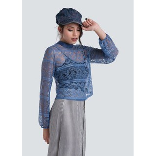 ขายเท เสื้อผ้าลูกไม้ งานป้าย Meraki Women Sheer Lace Top ไซส์ S-M