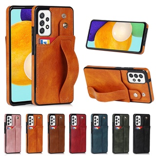 เคส Samsung Galaxy Note 20 Ultra A52 A52s 5G A22 A32 A72 A53 Luxury PU Leather Card Wallet Wrist Strap Phone Case Stand Holder Soft Cover Note20 Samsunga22 Samsunga32 Samsunga72 Samsungnote SamsungA52 Samsunga52s Samsunggalaxy เคสSamsung Samsunga53