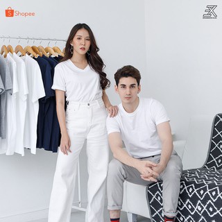 Expogarment เสื้อยืดสีขาว เสื้อยืดสีพื้น คอกลม คอวี คอตตอน10…