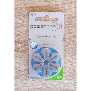 ถ่านเครื่องช่วยฟัง Powerone ถ่านเบอร์675 P675 ZA675 หรือ PR44 สีน้ำเงิน ของแท้ แพ็ค 6 ก้อน