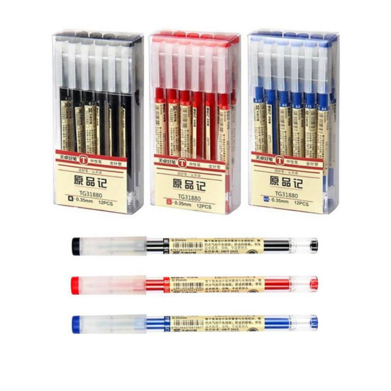 (พร้อมส่ง)TG31880 ปากกาเจล หัว 0.35/0.5 mm. (12ด้าม)