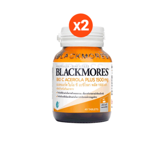 Exp 10/23 Blackmores BIO C Acerola Plus 1500 mg 40 Tab แบลคมอร์ส วิตามินซี ไบโอซี อะซีโรลา พลัส 40 เม็ด *** 2 ขวด