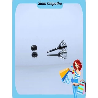 จิวสแตนเลส สำหรับเจาะตรงบริเวณกระดูกอ่อนของหู | CZ.BB | CZ Stud(Ball Back) earring for Men Women CZ Steel