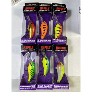 RAPALA_SHAD_DANCER เหยื่อปลั๊ก ดำลึก แอ็คชั่นดี #SDD4 size 4cm 5g