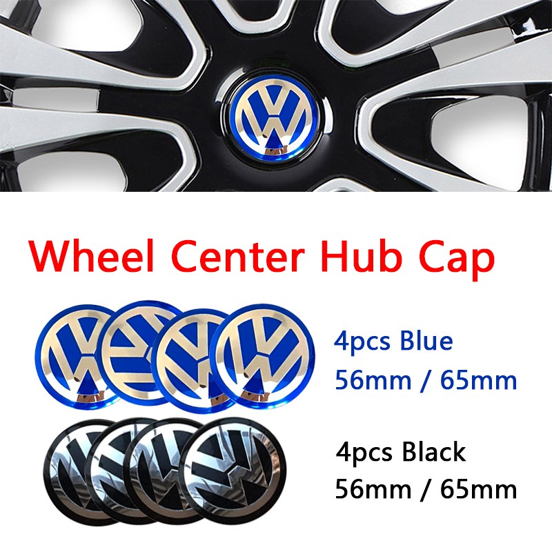 4 ชิ้น/1 ชุด 56 มม./65 มม.VW Volkswagen Auto Car Wheel Center Hub Cap Emblem Badge Decal สติกเกอร์