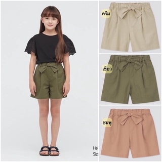 💥พร้อมส่ง💥กางเกงขาสั้นเด็กหญิงผ้าลินิน UNIQlO