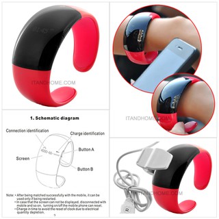 นาฬิกาบลูทูธ นาฬิกาอัจฉริยะ นาฬิกาข้อมือบลูทูธ Bluetooth Smart Watch สีชมพู