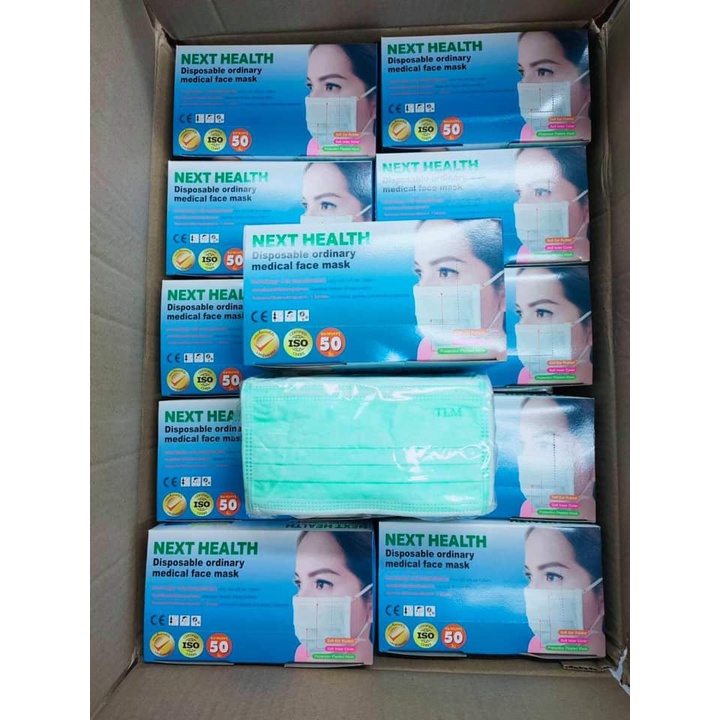 *50กล่อง[ขายยกลัง]เขียว***แมส 3 ชั้น ( หน้ากาก อนามัย เกรด ทางการแพทย์ ) งาน ไทย บริษัททรูไลน์เมด TL
