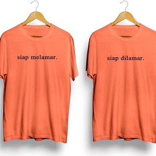 เสื้อยืดโอเวอร์ไซส์เสื้อยืดคู่รัก พิมพ์ลาย COWO CEWE Ready To DILAMAR And Ready To Even Plasticol ScreenS-3XL