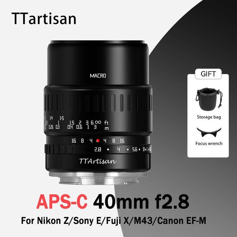 Ttartisan เลนส์มาโคร 40 มม. F2.8 APS-C 1:1 แมนนวลโฟกัส สําหรับ Sony E Canon EOSM Fuji X Nikon Z M43