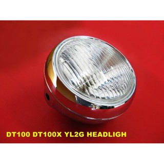 YAMAHA DT100 DT100X YL2G HEADLIGHT &amp; CASE SET "CHROME" // ไฟหน้า จานฉาย พร้อม กะโหลก ชุบโครเมี่ยม  สินค้าคุณภาพดี