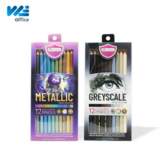 Master Art (มาสเตอร์อาร์ต) สีไม้ ดินสอสีไม้ 12 สี รุ่น Metallic และ Greyscale