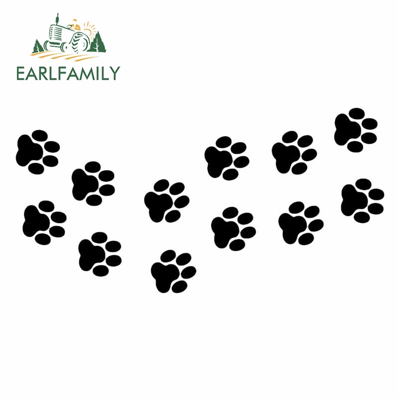 Earlfamily 13 ซม.สัตว ์ สุนัขแมว Footprint Silhouette รถสติกเกอร ์ Windows รถจักรยานยนต ์ กันชนไวนิลกันน ้ ํา Decal บุคลิกภาพ Scratch-proof ตกแต ่ ง