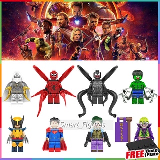 Joker Minifigures Hulk Venom Carnage Moon Knight Superman Wolverine Marvel ของเล่นเด็กของขวัญตัวเลขขนาดเล็ก KF6155