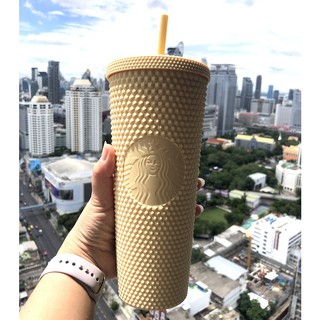 Starbucks Bling butter yellow cold cup 24 oz สตาร์บัคส์แก้วหนามเนย ประเทศไทย ของแท้ 100%