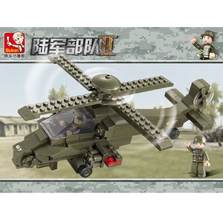 ProudNada Toys ของเล่นเด็ก ตัวต่อ ทหาร เฮริคอปเตอร์ Sluban ARMY 199 PCS B0298