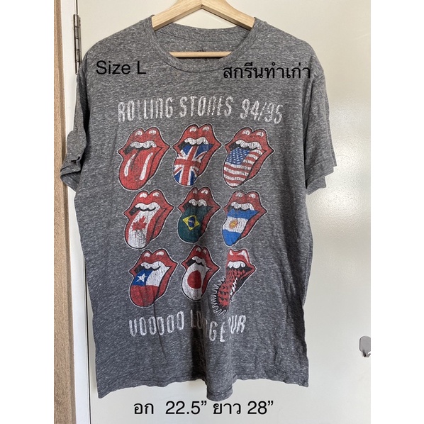เสื้อยืดมือสอง The Rolling Stones Tour เสื้อวง เสื้อทัวร์ เสื้อยืด มือสอง เปิดกระสอบ ของแท้ ผ้าเรยอง