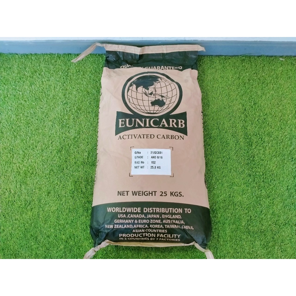 ยกกระสอบ 50 ลิตร สารกรองน้ำดื่มคาร์บอน Carbon Eunicarb 8*16 8*30 ยกกระสอบ ดูดซับกลิ่น ในน้ำ ในอากาศ ทำจากกะลามะพร้าว