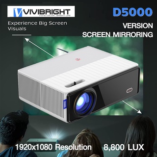 โปรเจคเตอร์ VIVIBIGHT D5000 FULL HD PROJECTOR เลือก 2 แบบ ANDROID 9.0 / Mirroring Version รับประกัน 1 ปี