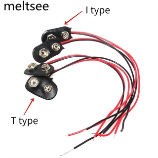 9V Battery Snap Connector clip Lead Wires holder Line length 15CM T type / I type คลิปตะกั่วเชื่อมต่อแบตเตอรี่ 9 v ความยาว 15 ซม. t type 10 ชิ้น