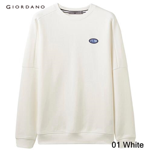 GIORDANO MEN Embroidery drop-shoulder sweatshirt 01029804