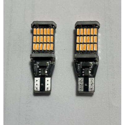 หลอด LED T10/T15 ไฟเลี้ยว มอเตอร์ไซค์ 45 ชิพ SMD 4014 สีส้ม (2 หลอด)