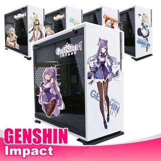 Genshin Impact สติกเกอร์สำหรับ PC เคส ATX Mid Tower คอมพิวเตอร์ตกแต่งรูปลอกสติ๊กเกอร์กันน้ำแบบถอดได้ เกนชินอิมแพค