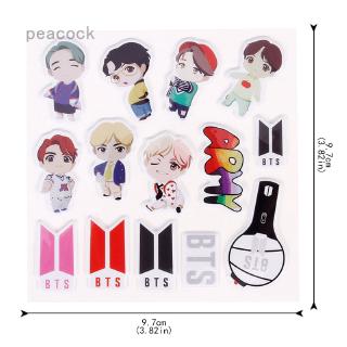 สติ๊กเกอร์ kpop bts 3 d bubble pvc สําหรับติดตกแต่ง