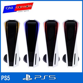 PS5 แถบไฟ LED แถบไฟเรืองแสงสติกเกอร์พร้อมสติกเกอร์คาร์บอนไฟเบอร์สติกเกอร์แถบไฟ