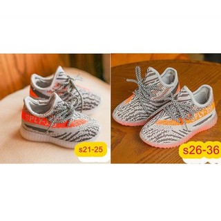 รองเท้าผ้าใบสไตล์ YEEZY SPLY 350 สีเทาส้ม