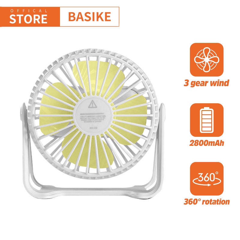 Basike MINI พัดลมตั้งโต๊ะ ใช้ได้10ชั่วโมง สำหรับในบ้านและนอกบ้าน พัดลม พัดลมพกพา