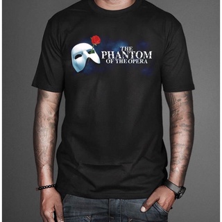 เสื้อยืด แบบนิ่ม พิมพ์ลาย The Phantom Of The Opera Broadway Musical แฟชั่นฤดูร้อน สีดํา สําหรับผู้ชาย