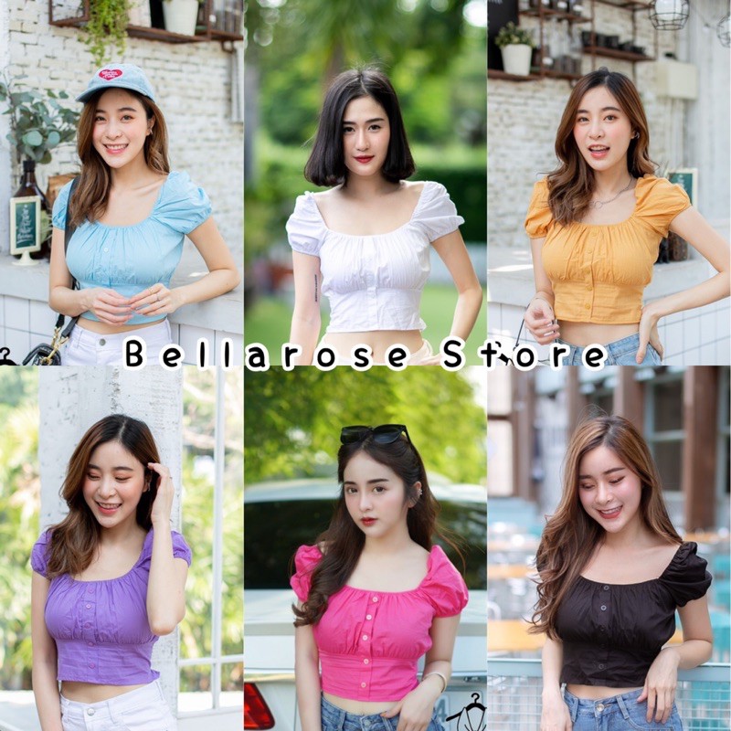 Ambella พร้อมส่ง เสื้อครอปดอลลี่ แขนตุ๊กตา น่ารักมาก มีให้เลือกหลายสี