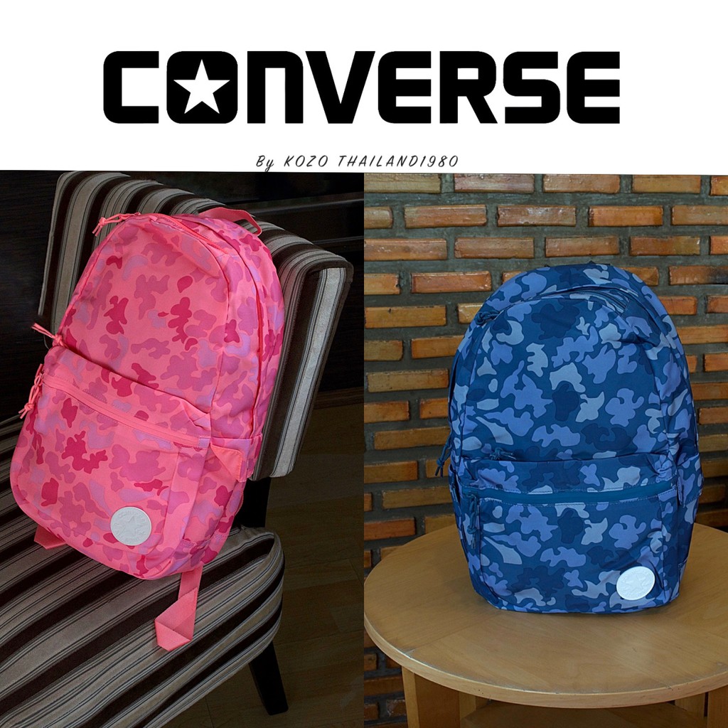 CONVERSE กระเป๋าเป้สีหวานๆๆมาแล้วจ้าา !! CONVERSE รุ่น SEASONAL CAMO  BACKPACK ( ของแท้เท่านั้น ) | Shopee Thailand