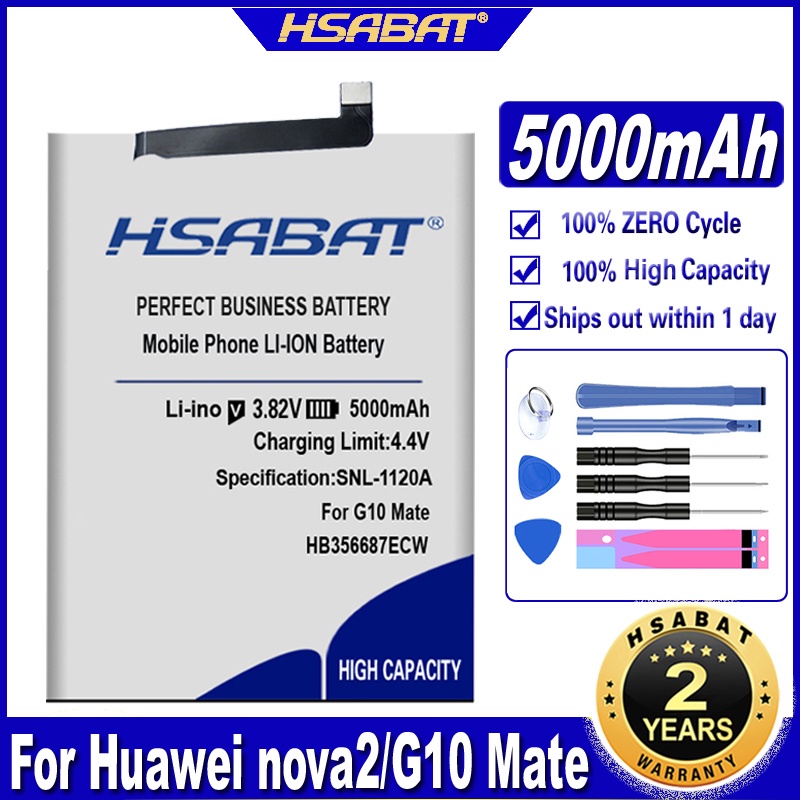 HSABAT 5000mAh HB356687ECW Battery for Huawei nova2 Nova 2 plus 2i 2S 3i 4e/P30 Lite/honor 9i 7X/Mate 10 lite SE G10 BAC