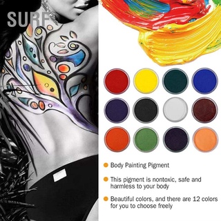 Surf สีเพ้นท์ร่างกาย 12 สีสําหรับแต่งหน้า