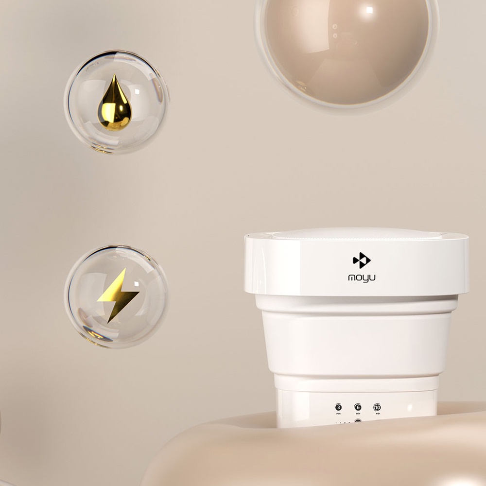 Moyu Mini Washing Machine Electric Portable Folded Barrel Laundry