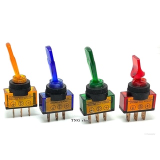 แพ็ค3ชิ้น สวิตช์โยก มีไฟ CONNECTIONS 12VDC GROUND ACC POWER